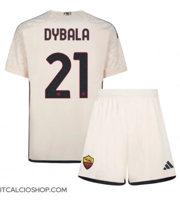 AS Roma Paulo Dybala #21 Seconda Maglia Bambino 2023-24 Manica Corta (+ Pantaloni corti)